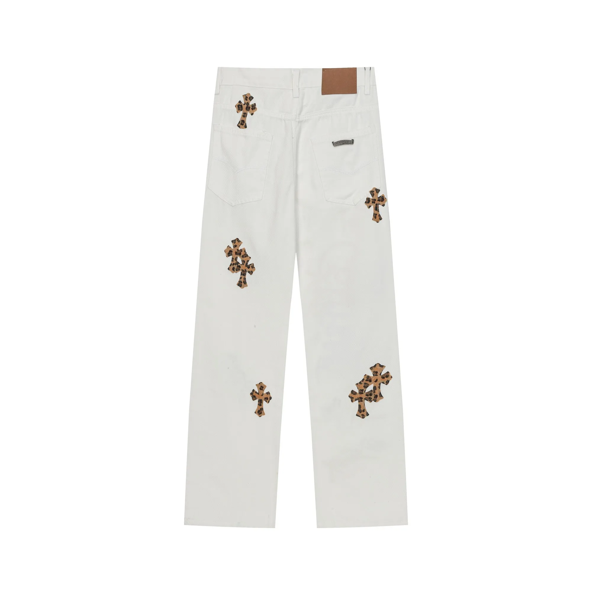 P280 -Chrome Hearts/Chrome Hearts 25ss classic white cow series colored leather cross washed color cloth unisex denim trousers -Vibe style straight stacked god-level version -carbon fine bias denim color cloth -old vintage complete set of hardware - Chrome Hearts white cow series The high version uses high-ounce custom fabrics, fermentation washing and soft color fixation, soft and thick to wear, the details are all hand-polished and manufactured with craftsmanship, all-over jacquard fabrics, unique design style After multiple processes to create a full retro feel, a niche and unique non-contrast shirt, custom-made distressed spray-painted buttons, every detail is crafted with craftsmanship. Color: Picture color Code number: 28-36